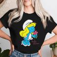 スマーフ スマーフェット キャラクター 花 咲く スマーフィー ファン レディースTシャツ 彼女への贈り物
