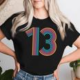ナンバー13 13周年 男の子 女の子 13歳の誕生日 レディースTシャツ 彼女への贈り物
