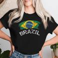ブラジルの国旗 アンティーク調 ラテン 男性 女性 キッズ ブラジル レディースTシャツ 彼女への贈り物
