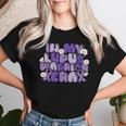 ループス・アウェアネス Lupus Warrior Era Wear Purple Ribbon Groovy レディースTシャツ 彼女への贈り物