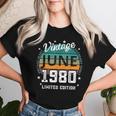レトロ 45歳 ヴィンテージ 1980年6月 45歳の誕生日 男性 女性 レディースTシャツ 彼女への贈り物