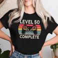 レトロ ゲーム レベル50 コンプリート 誕生日 ギフト 50歳の誕生日プレゼント女性男性ヴィンテージ レディースTシャツ 彼女への贈り物