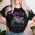古希祝い バイク好き 車好き 父 男性 女性 クラシック 70歳 The Road Never Ends At 70 レディースTシャツ 彼女への贈り物