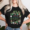 幸せな家は植物のある家です「A Happy Home Is A Home With Plants」- 観葉植物の園芸 レディースTシャツ 彼女への贈り物