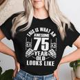 男性、女性、75歳の誕生日への75歳の誕生日プレゼント レディースTシャツ 彼女への贈り物
