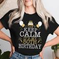 花火とケーキ I Can't Keep Calm It's My 50Th Birthday レディースTシャツ 彼女への贈り物