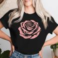 赤 バラ 花 バラの頭 庭 夏 Rose Red Flower Roses レディースTシャツ 彼女への贈り物