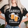 還暦祝い ビール好き 酒好き 父 母 男性 女性 60歳お祝い Cheers To Embracing Life レディースTシャツ 彼女への贈り物