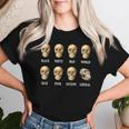 黒人白人男性女性リッチプアーパトリオットリベラル・スカル レディースTシャツ 彼女への贈り物