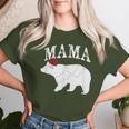 Mama Bear Xmas Buffalo Plaid Lights Matching Family Pajama レディースTシャツ 彼女への贈り物
