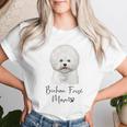 Bichon Frisé Dog Mom ビションフリーゼママかわいい子犬犬の所有者ビションフリーゼ犬 レディースTシャツ 彼女への贈り物