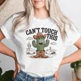 Can't Touch This Cactus Cowboy ウエスタンカートゥーン ユーモア レディースTシャツ 彼女への贈り物