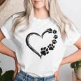 Cane Papà Mamma Cucciolo Love Dogs Zampatampa Cuore Donne Uomini Pet Maglietta da donna Regalos para ella