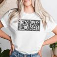 Dg Initials D G Nameurname Onomastics Onomatology レディースTシャツ 彼女への贈り物