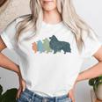 Dog Mom & Dad シルエット ヴィンテージ シェルティ シェットランド シープドッグ レディースTシャツ 彼女への贈り物