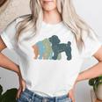 Dog Mom & Dad シルエット ヴィンテージトイプードル レディースTシャツ 彼女への贈り物
