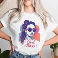 Girl Boss ポップアート セルフエンパワーメント レトロ 1950年代 レディースTシャツ 彼女への贈り物