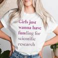 Girls Just Wanna Have Funding X Forcience Research レディースTシャツ 彼女への贈り物