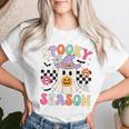 Groovypookyeason レトロ ゴースト 持株 パンプキン ハロウィン レディースTシャツ 彼女への贈り物