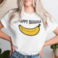 Happy Banana ファニーバナナラブ フルーツバナナ スマイリーフェイス レディースTシャツ 彼女への贈り物