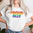Lgbtq Proud Ally Lesbian Gay Pride Lgbt Ally Rainbowintage レディースTシャツ 彼女への贈り物