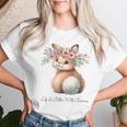Life Is Better With Bunnies 水彩 ウサギ 花柄 ウサギ レディースTシャツ 彼女への贈り物