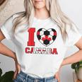 I Love Canada サッカーボール 男の子 女の子 キッズ カナダ国旗 レディースTシャツ 彼女への贈り物