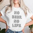 No Beer No Life ノービアーノーライフ ビール おもしろ かわいい レディースTシャツ 彼女への贈り物