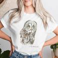 Owl Drawing レディースTシャツ 彼女への贈り物