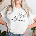 Showjumping Equestrian Horse Riding レディースTシャツ 彼女への贈り物