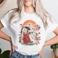 アニメ 女の子 日本 バックプリント レディースTシャツ 彼女への贈り物