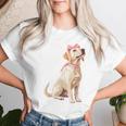 コケットボウ ラブラドールレトリバー 犬 ラボ ママ ピンクリボン 女の子 レディースTシャツ 彼女への贈り物