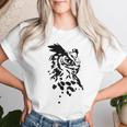 フクロウ -ブラックホワイト-クールな女性男性子供動物 Owl レディースTシャツ 彼女への贈り物