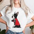 ボストンテリア I Love Mom タトゥーシャツ 面白いボストンテリア レディースTシャツ 彼女への贈り物