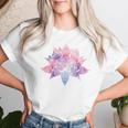 ヨガ 瞑想 カラフル ボーホー ロータス 曼荼羅 蓮の花 レディースTシャツ 彼女への贈り物