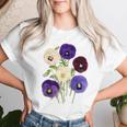 ヴィンテージ パンジー 花 ガーデニング パンジー 恋人 レディースTシャツ 彼女への贈り物