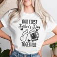 初めての父の日 Together Beer First Time Dad レディースTシャツ 彼女への贈り物