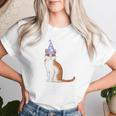 古希祝い 猫好き 男性 女性 古希 お祝い 70歳 かわいい ねこ おしゃれ 猫 紫色 レディースTシャツ 彼女への贈り物