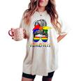 Messy Bun Proud Ally Pride Flag Love Lgbt レインボー サングラス レディースオーバーサイズコンフォートTシャツ Ivory