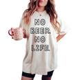 No Beer No Life ノービアーノーライフ ビール おもしろ かわいい レディースオーバーサイズコンフォートTシャツ Ivory
