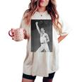 Queen Live Aid フレディ・マーキュリー・ウェンブリー・スタジアム 1985 レディースオーバーサイズコンフォートTシャツ Ivory