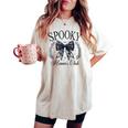 Spooky Mamas Club ソーシャル ハロウィン ダークコケット ブラック リボン レディースオーバーサイズコンフォートTシャツ Ivory