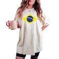 グリーン ブラジル国旗 サッカー ファン 男性 女性 男の子 女の子 キッズ レディースオーバーサイズコンフォートTシャツ Ivory
