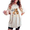 シェットランド・シープドッグ犬用シェルティ I Like Coffee Myheltie レディースオーバーサイズコンフォートTシャツ Ivory