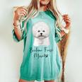 Bichon Frisé Dog Mom ビションフリーゼママかわいい子犬犬の所有者ビションフリーゼ犬 レディースオーバーサイズコンフォートTシャツ Chalky Mint