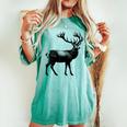 Deer Dad Mom Lover モノクロ 鹿 レディースオーバーサイズコンフォートTシャツ Chalky Mint