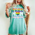 Gay Pride Month Free Mom Hugs Lgbtq Ally Trans Women Women's Oversized Comfort T-shirt Chalky Mint