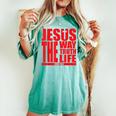Jesus Is The Way Truth Life クリスチャン 男性 女性 クリスチャン レディースオーバーサイズコンフォートTシャツ Chalky Mint