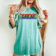 Lgbtq Gay Af Pride Lgbt Ally Rainbow Flag Retrointage レディースオーバーサイズコンフォートTシャツ Chalky Mint