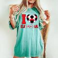 I Love Canada サッカーボール 男の子 女の子 キッズ カナダ国旗 レディースオーバーサイズコンフォートTシャツ Chalky Mint